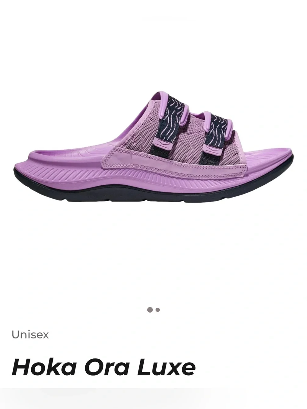 Hoka Ora Luxe Slide Sandal Mens 11/Womens 13 in Violet Bloom Outer Space